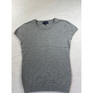Gap Cashmere‎ Blend Pullover Crew Neck Sweater Grey Womens Med Sh/Sl  Classic
